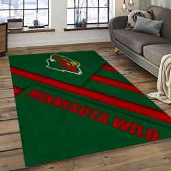 NHL Minnesota Wild Hockey Team Logo Sport Carpet Rectangle Area Rug For Living Room MW49