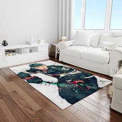 nhl minnesota wild hockey team logo sport carpet rectangle area rug for living room light room mw02