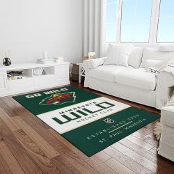 nhl minnesota wild hockey team logo sport carpet rectangle area rug for living room light room mw08