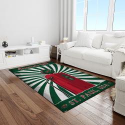 nhl minnesota wild hockey team logo sport carpet rectangle area rug for living room light room mw09