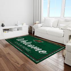 nhl minnesota wild hockey team logo sport carpet rectangle area rug for living room light room mw11