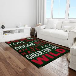 nhl minnesota wild hockey team logo sport carpet rectangle area rug for living room light room mw13