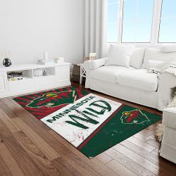 nhl minnesota wild hockey team logo sport carpet rectangle area rug for living room light room mw16
