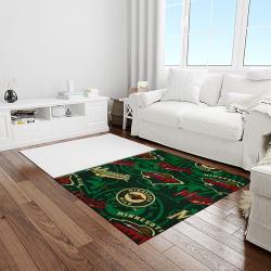 nhl minnesota wild hockey team logo sport carpet rectangle area rug for living room light room mw17