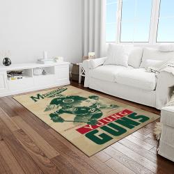 nhl minnesota wild hockey team logo sport carpet rectangle area rug for living room light room mw27