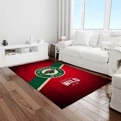 nhl minnesota wild hockey team logo sport carpet rectangle area rug for living room light room mw28