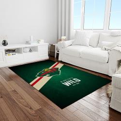 nhl minnesota wild hockey team logo sport carpet rectangle area rug for living room light room mw29