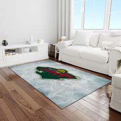 nhl minnesota wild hockey team logo sport carpet rectangle area rug for living room light room mw30