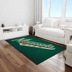 nhl minnesota wild hockey team logo sport carpet rectangle area rug for living room light room mw35