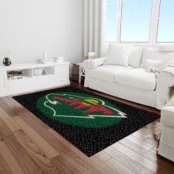 nhl minnesota wild hockey team logo sport carpet rectangle area rug for living room light room mw36