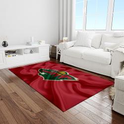 nhl minnesota wild hockey team logo sport carpet rectangle area rug for living room light room mw48
