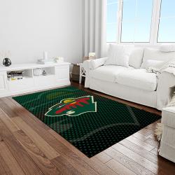 nhl minnesota wild hockey team logo sport carpet rectangle area rug for living room light room mw54