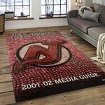 nhl new jersey devils hockey team logo sport carpet rectangle area rug for living room dark room njd01