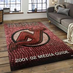 NHL New Jersey Devils Hockey Team Logo Sport Carpet Rectangle Area Rug For Living Room NJD01
