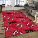 nhl new jersey devils hockey team logo sport carpet rectangle area rug for living room dark room njd02
