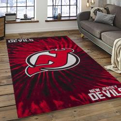 NHL New Jersey Devils Hockey Team Logo Sport Carpet Rectangle Area Rug For Living Room NJD03