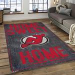 nhl new jersey devils hockey team logo sport carpet rectangle area rug for living room dark room njd06