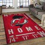 nhl new jersey devils hockey team logo sport carpet rectangle area rug for living room dark room njd08