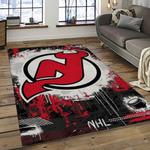 nhl new jersey devils hockey team logo sport carpet rectangle area rug for living room dark room njd10