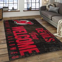 NHL New Jersey Devils Hockey Team Logo Sport Carpet Rectangle Area Rug For Living Room NJD12