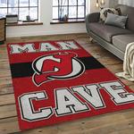 nhl new jersey devils hockey team logo sport carpet rectangle area rug for living room dark room njd15