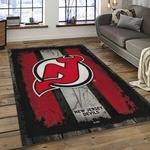 nhl new jersey devils hockey team logo sport carpet rectangle area rug for living room dark room njd16