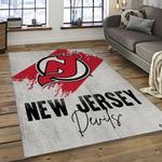 nhl new jersey devils hockey team logo sport carpet rectangle area rug for living room dark room njd17