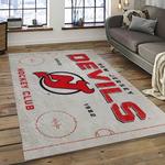 nhl new jersey devils hockey team logo sport carpet rectangle area rug for living room dark room njd18