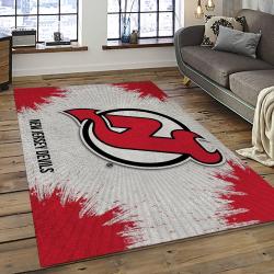 NHL New Jersey Devils Hockey Team Logo Sport Carpet Rectangle Area Rug For Living Room NJD19