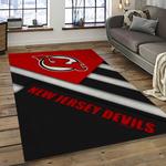 nhl new jersey devils hockey team logo sport carpet rectangle area rug for living room dark room njd23