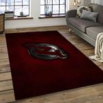 nhl new jersey devils hockey team logo sport carpet rectangle area rug for living room dark room njd24
