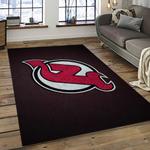 nhl new jersey devils hockey team logo sport carpet rectangle area rug for living room dark room njd27