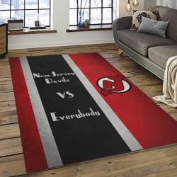 NHL New Jersey Devils Hockey Team Logo Sport Carpet Rectangle Area Rug For Living Room NJD28