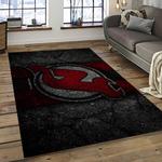 nhl new jersey devils hockey team logo sport carpet rectangle area rug for living room dark room njd31