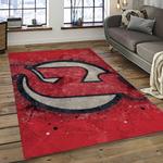 nhl new jersey devils hockey team logo sport carpet rectangle area rug for living room dark room njd33