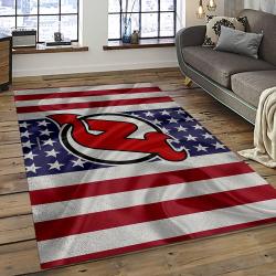 NHL New Jersey Devils Hockey Team Logo Sport Carpet Rectangle Area Rug For Living Room NJD34