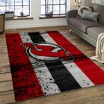 nhl new jersey devils hockey team logo sport carpet rectangle area rug for living room dark room njd38