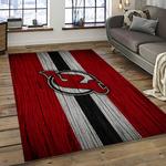 nhl new jersey devils hockey team logo sport carpet rectangle area rug for living room dark room njd40