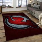 nhl new jersey devils hockey team logo sport carpet rectangle area rug for living room dark room njd44