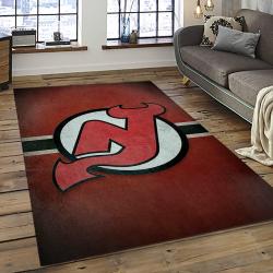 NHL New Jersey Devils Hockey Team Logo Sport Carpet Rectangle Area Rug For Living Room NJD48