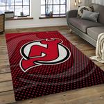 nhl new jersey devils hockey team logo sport carpet rectangle area rug for living room dark room njd50