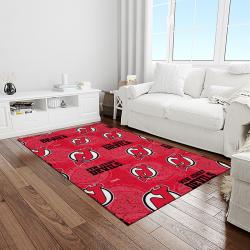 nhl new jersey devils hockey team logo sport carpet rectangle area rug for living room light room njd02