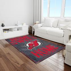 nhl new jersey devils hockey team logo sport carpet rectangle area rug for living room light room njd06
