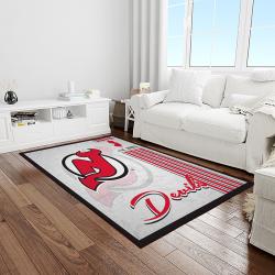 nhl new jersey devils hockey team logo sport carpet rectangle area rug for living room light room njd07