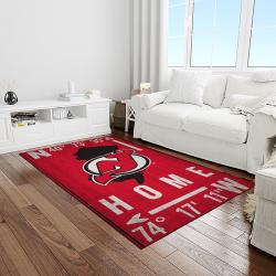nhl new jersey devils hockey team logo sport carpet rectangle area rug for living room light room njd08