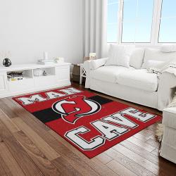 nhl new jersey devils hockey team logo sport carpet rectangle area rug for living room light room njd15