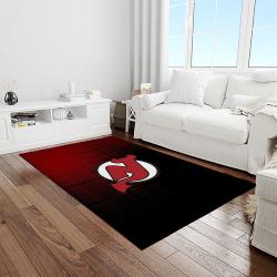nhl new jersey devils hockey team logo sport carpet rectangle area rug for living room light room njd26