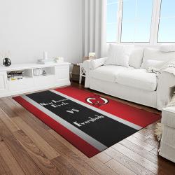 nhl new jersey devils hockey team logo sport carpet rectangle area rug for living room light room njd28