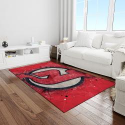 nhl new jersey devils hockey team logo sport carpet rectangle area rug for living room light room njd33