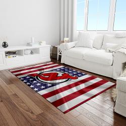 nhl new jersey devils hockey team logo sport carpet rectangle area rug for living room light room njd34